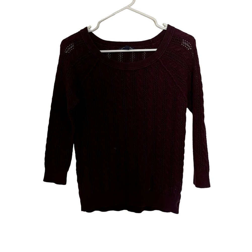 American Eagle purple knit long sleeved crewneck sweater comfortable warm